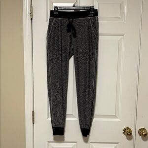PINK Victoria's Secret Heathered Gray Joggers with Black Waistband